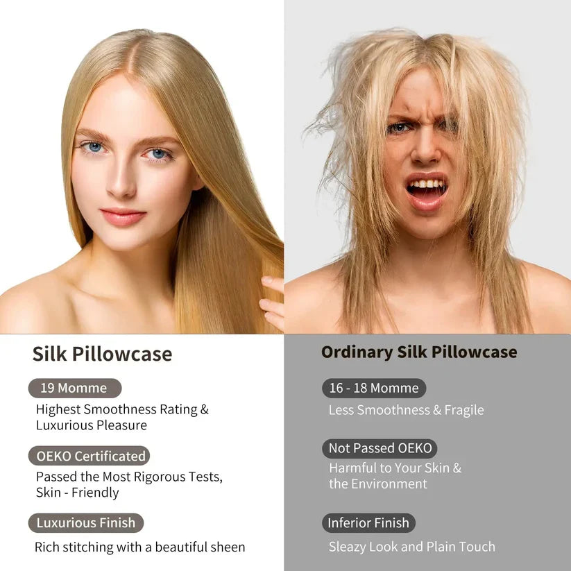 100% Natural Mulberry Silk Pillow Case Protects Hair and Skin-3