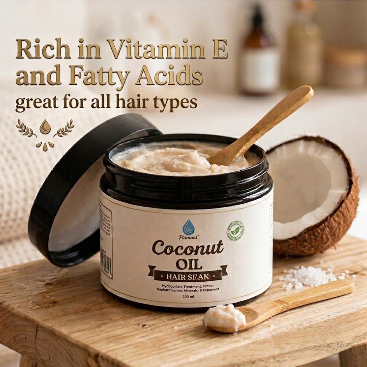 100% Natural Coconut Oil Hair Mask 10 Oz-3
