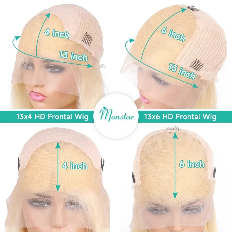 13x4 13x6 613 HD Blonde Bob Hair Wig Human Hair Lace Frontal Wig Brazilian Straight Bob Wig Lace Front Human Hair Wigs For Women-4