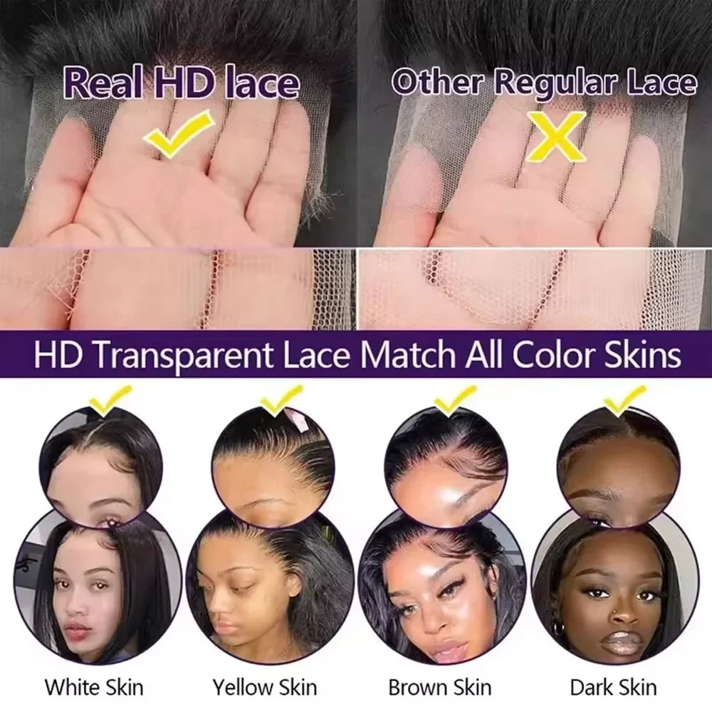 Deep Wave 13x4 Hd Lace Front Human Hair Wig 42 Inch Deep Wave 13x6 Hd Lace Frontal Wig 250 Density 5x5 Glueless Wig For Women-3