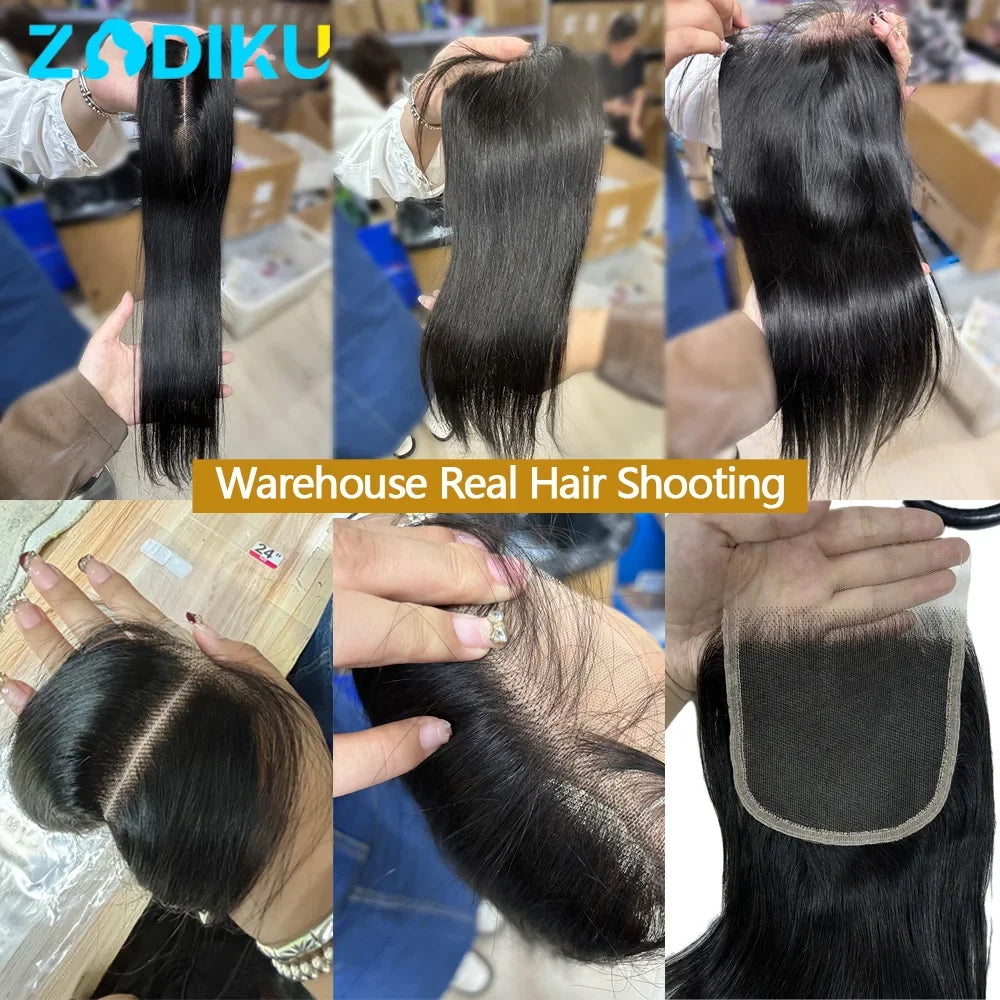 13x4 13x6 Ear To Ear Transparent Frontal Lace Only Straight 2x6 4x4 5x5 6x6 HD Lace Closure Human Hair 100% Brazilian Hair Quality Soft Silky Pre Plucked Bleached Knots Natural Hairline Virgin Hair Pieces For Women Daily Hair-2