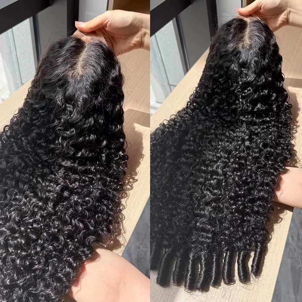 13x6 Lace Frontal Wig 200% Density Burmese Curly Wig Human Hair 13x4 HD Transparent Pre Plucked Burmese Virgin Human Hair Wigs-1