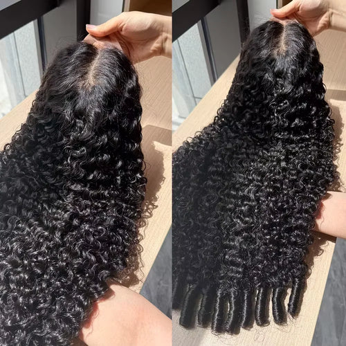 13x6 Lace Frontal Wig 200% Density Burmese Curly Wig Human Hair 13x4 HD Transparent Pre Plucked Burmese Virgin Human Hair Wigs-1
