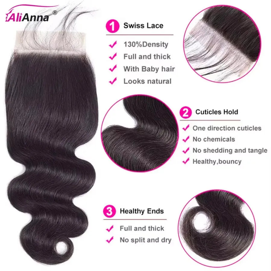 24 26 Inch Human Hair Bundles And Closure Body Wave Bundles With 4x4 Closure Raw Hair Bundles Human Hair 5x5 2x6 HD Lace Closure Brazilian Human Hair Bundles And Weaves Raw Hair Bundles Deals Transparent HD Lace Closure 100%-4
