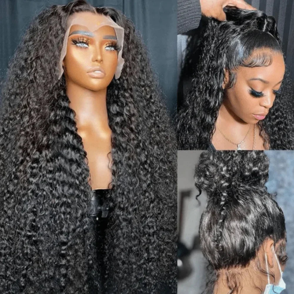 Premium 250 Density Deep Wave Human Hair Wigs 40 Inch Extra Long Natural Bouncy Texture 13x4 13x6 HD Lace Frontal Durable Versatile Women Wigs-2