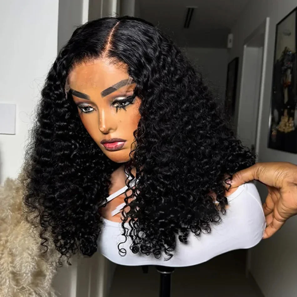13x4 Lace Closure Wig 100% Human Hair Wig Deep Curly Wig Jerry Curly Short Bob Wig With Baby Hair Deep Wave Double Draw Wig For Black Women-1