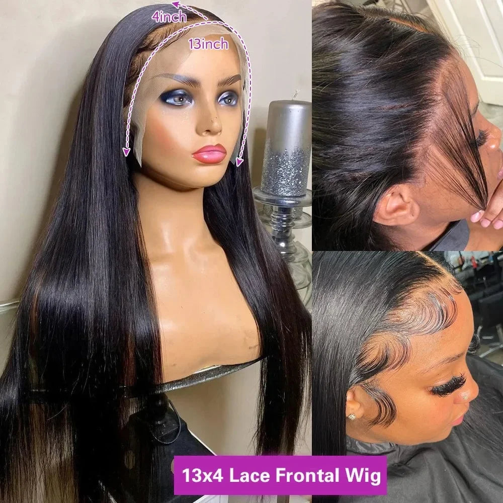 13x4 13x6 HD Lace Frontal 5x5 Closure Wigs | 40 42 Inch Bone Straight Glueless Human Hair Wigs-4