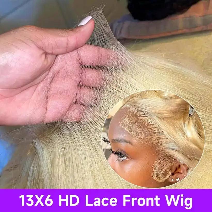 Silky 613 Blonde Bone Straight Human Hair Wig Dual 13x4&13x6 Invisible HD Lace Super Long Lengths-4
