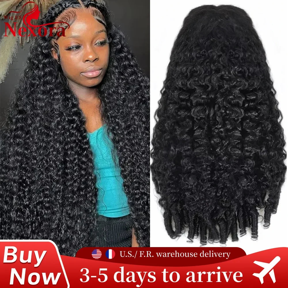 Burmese Curly Human Hair Wigs 220% Density 13x4 Lace Frontal Human Hair Wigs 30 40 Inch Natural Color 13x6 Hd Lace Front Wigs-0