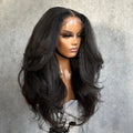 40 42 Inch Kinky Straight Lace Front Wig Pre Plucked Yaki Straigh HD 13X4 Lace Frontal Wig 4C Edges Curly Human Hair Wigs-0