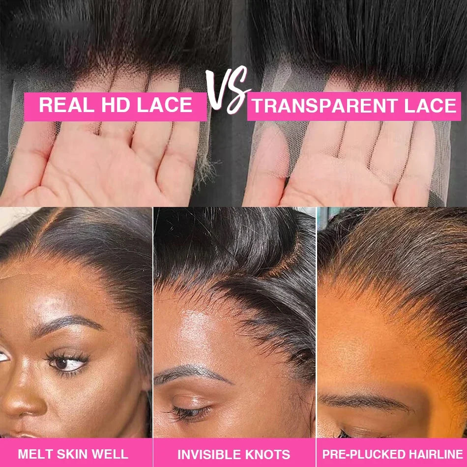 HD Transparent 13x4 13x6 Body Wave Lace Front Wig Pre Plucked 360 Lace Frontal Wig Human Hair Wigs For Women 5x5 Wig 200 Density-3