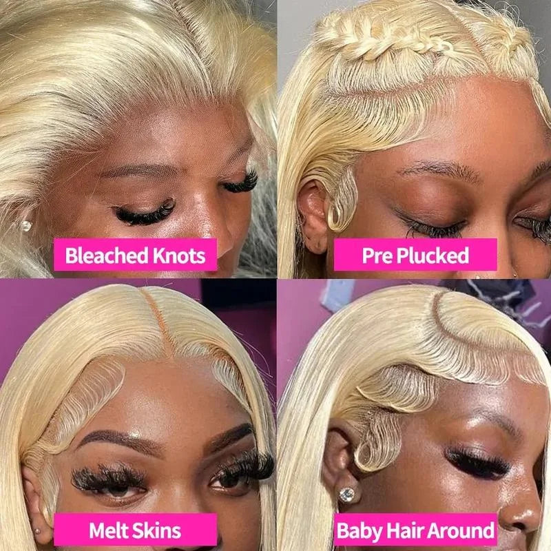 40Inch Straight Blonde 613 Blonde Human Hair Lace Frontal Wig 13x6 Transparent Blonde Lace Front Wigs Pre Plucked Human Hair Wig-1