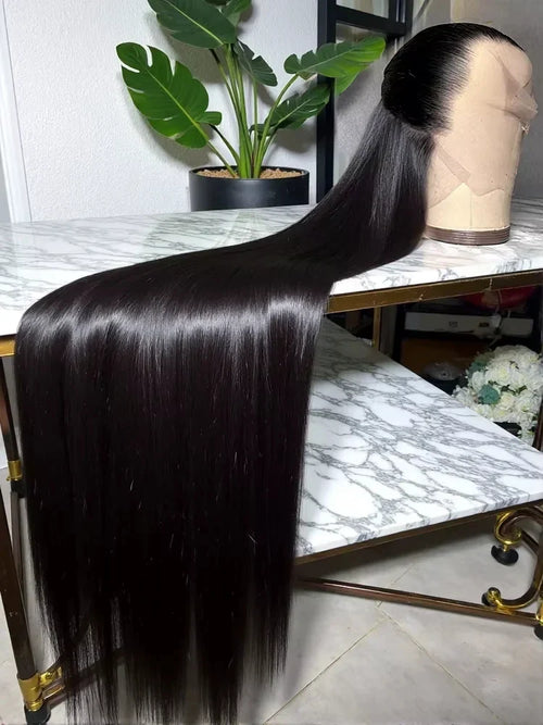 13x6 Lace Front Wigs Human Hair Pre Plucked Straight Human Hair Wig 200% Density HD Lace Frontal Wigs for Women Natural Black-0
