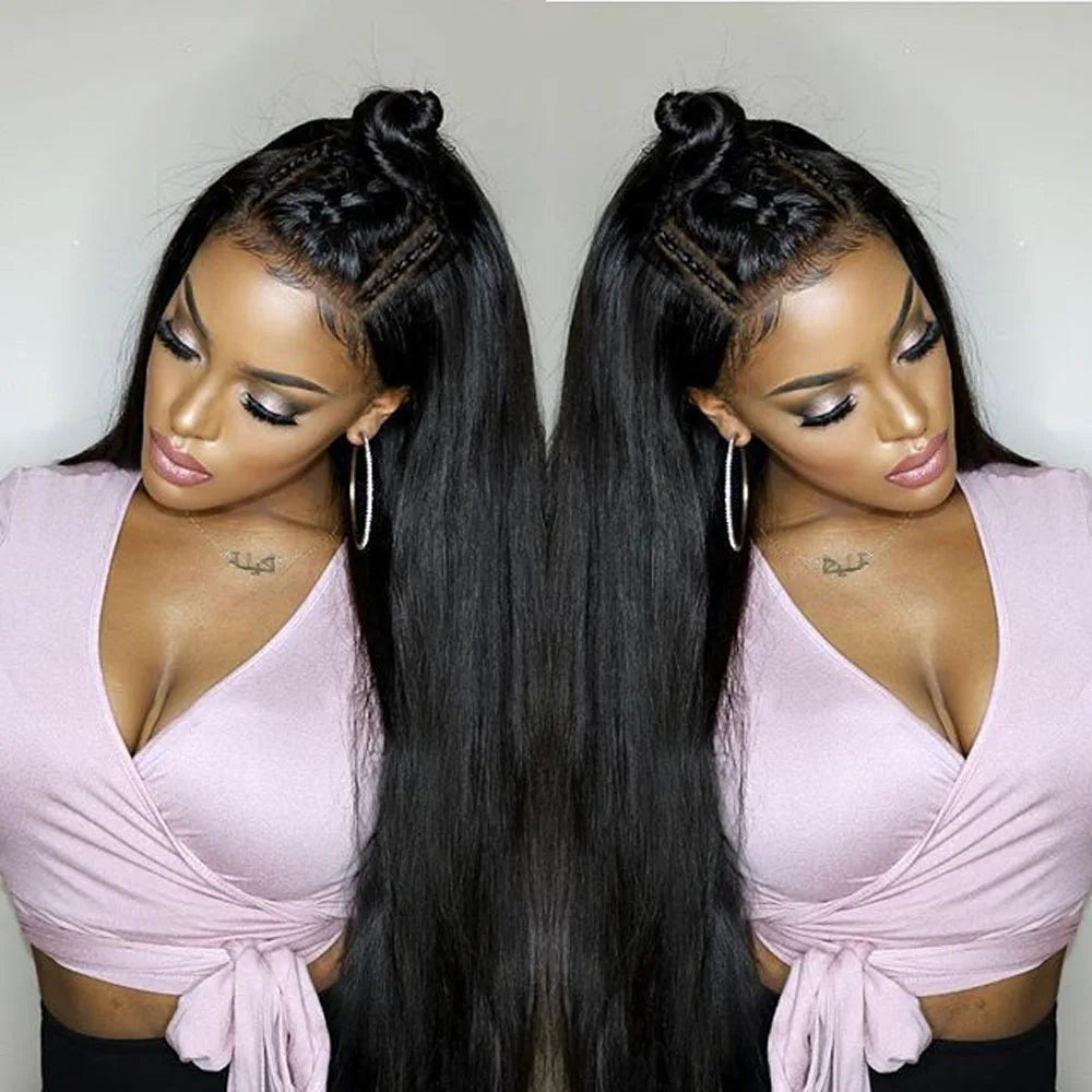 40 Inch Bone Straight Human Hair Wig 13x4 13x6 HD Transparent Lace Wigs Brazilian Full Lace Frontal Wig For Women 250% Density-0