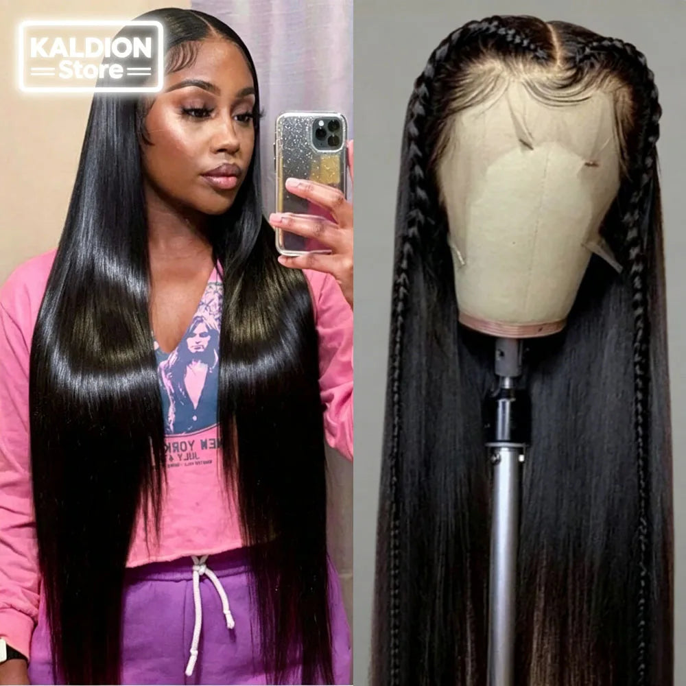 40 Inch Bone Straight Human Hair Wig 13x4 13x6 HD Transparent Lace Wigs Brazilian Full Lace Frontal Wig For Women 250% Density-2