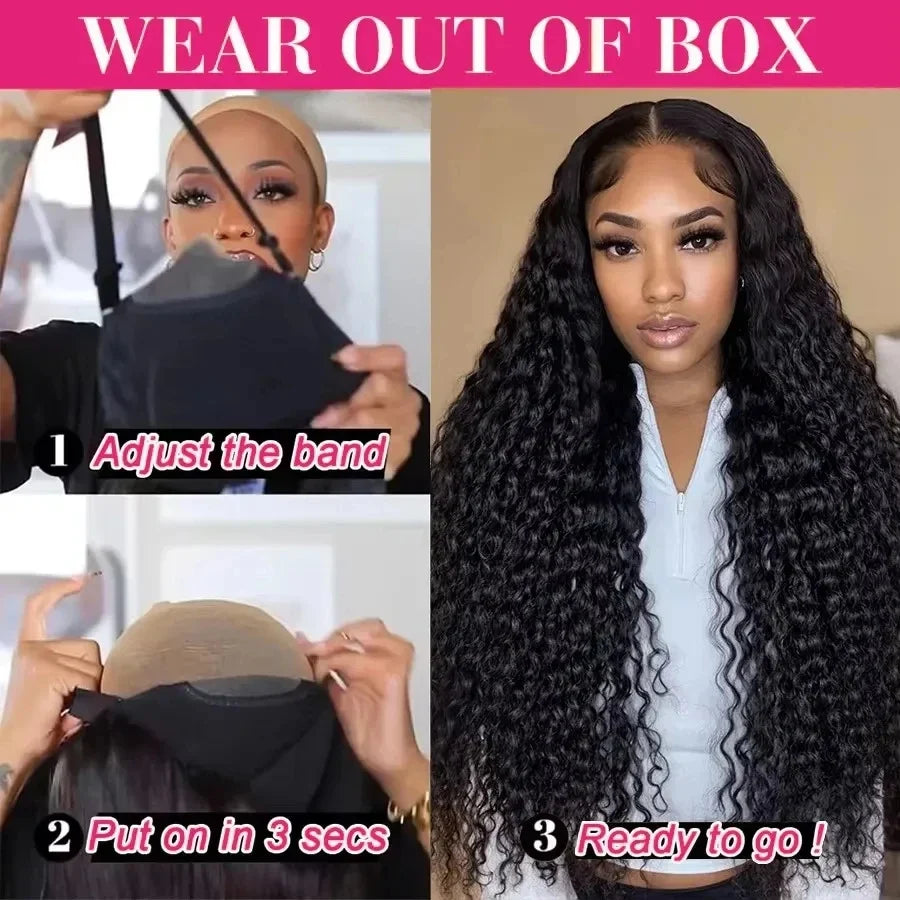 Glueless Wigs Human Hair Wear and Go Deep Wave 13x4 13x6 Lace Frontal Wig PrePlucked Curly Human Hair Ready To Wear 5x5 Lace Closure Wig Vietnamese Hair-4