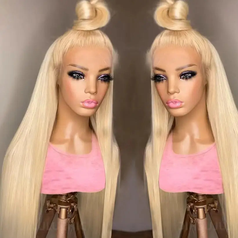 Silky 613 Blonde Bone Straight Human Hair Wig Dual 13x4&13x6 Invisible HD Lace Super Long Lengths-0
