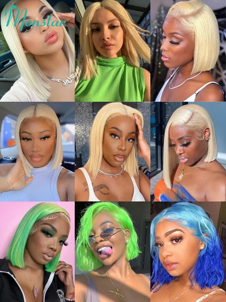 13x4 13x6 613 HD Blonde Bob Hair Wig Human Hair Lace Frontal Wig Brazilian Straight Bob Wig Lace Front Human Hair Wigs For Women-4