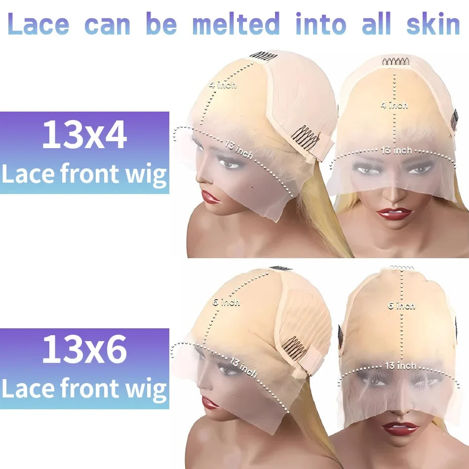 13x6 HD 613 Honey Blonde Deep Wave Lace Frontal Wigs 30 Inch Transparent Brazilian 13x4 Curly Colored Lace Front Human Hair Wigs-2