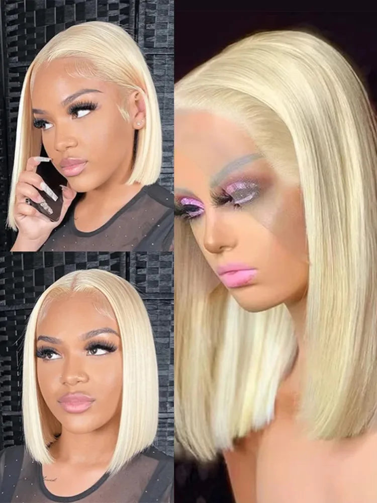 13x4 13x6 613 HD Blonde Bob Hair Wig Human Hair Lace Frontal Wig Brazilian Straight Bob Wig Lace Front Human Hair Wigs For Women-1