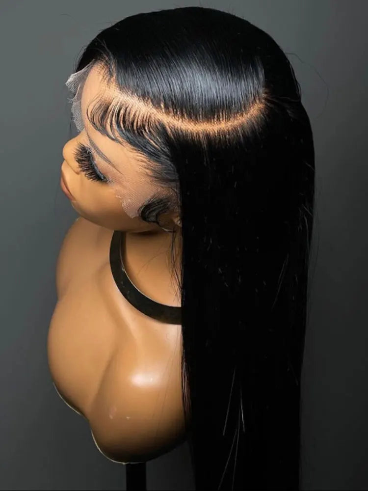 40 42 Inch 13x4 13x6 HD Transparent Bone Straight Lace Front Wigs 250% Brazilian Human Hair Wigs 5x5 Glueless Lace Closure Wigs-0