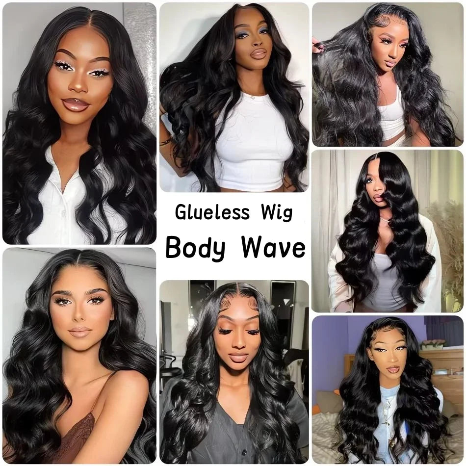210 Density Glueless Wigs Human Hair Body Wave Lace Front Wigs Human Hair Pre Plucked 4x4 HD Lace Frontal Wigs-1