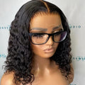 No Glue Deep Wave Lace Frontal Wigs For Women 13x4 7x5 Glueless Bob Wig Curly Human Hair Wigs 250 Density Ready to Wear-1