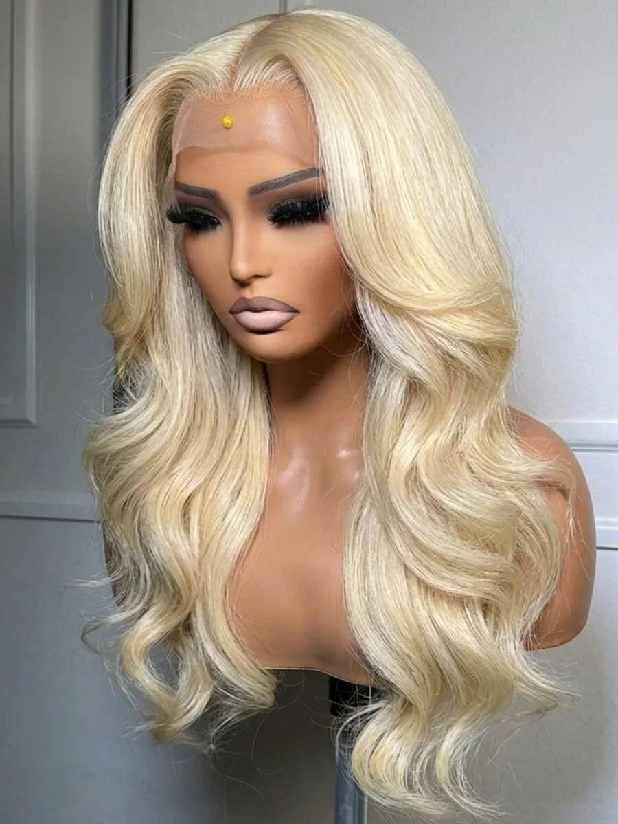 613  Human Hair Body Wave 13x6 Lace Front Wig  Blonde Lace Frontal Wigs for Women 250 Density Natural Hairline With Baby Hair-0