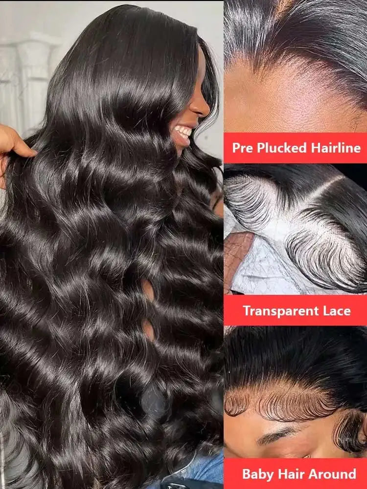 40 42 Inch 250% Wear And Go Glueless Wigs Body Wave Human Hair Wigs 13x4 13X6 Wet and Wavy HD Lace Frontal Wigs For Women-2