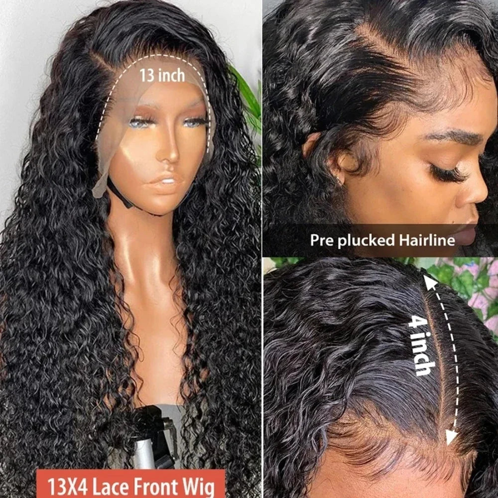 Burmese Curly Human Hair Wigs 220% Density 13x4 Lace Frontal Human Hair Wigs 30 40 Inch Natural Color 13x6 Hd Lace Front Wigs-2