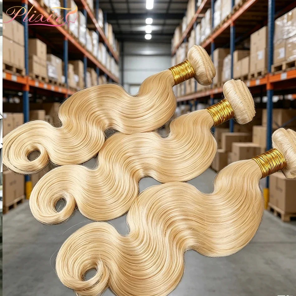613 Blonde Bundles Body Wave Human Hair 22" 24" 26" 12A  613 Blonde Body Wave Human Hair 3/4 Bundles Unprocessed Virgin Vietnamese Human Hair Bundles-0