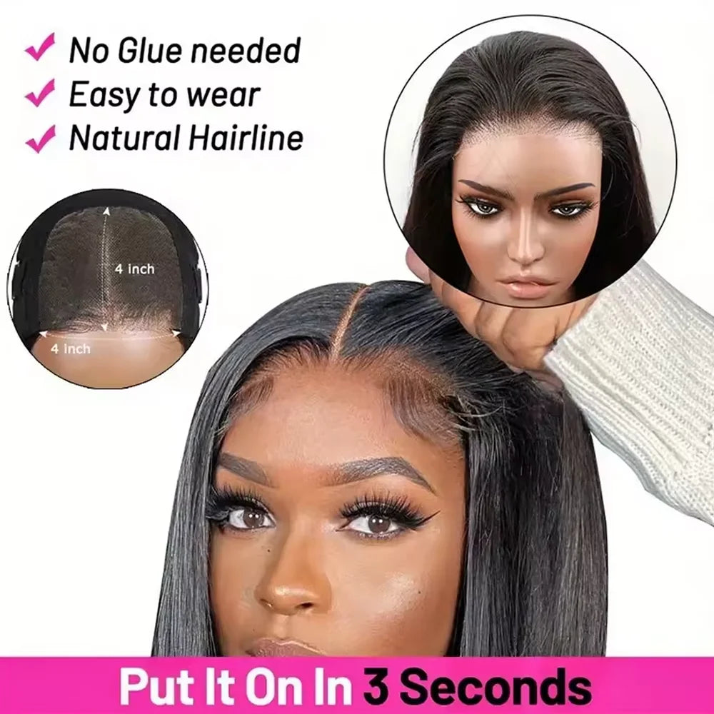 13x4 13x6 HD Lace Frontal 5x5 Closure Wigs | 40 42 Inch Bone Straight Glueless Human Hair Wigs-3