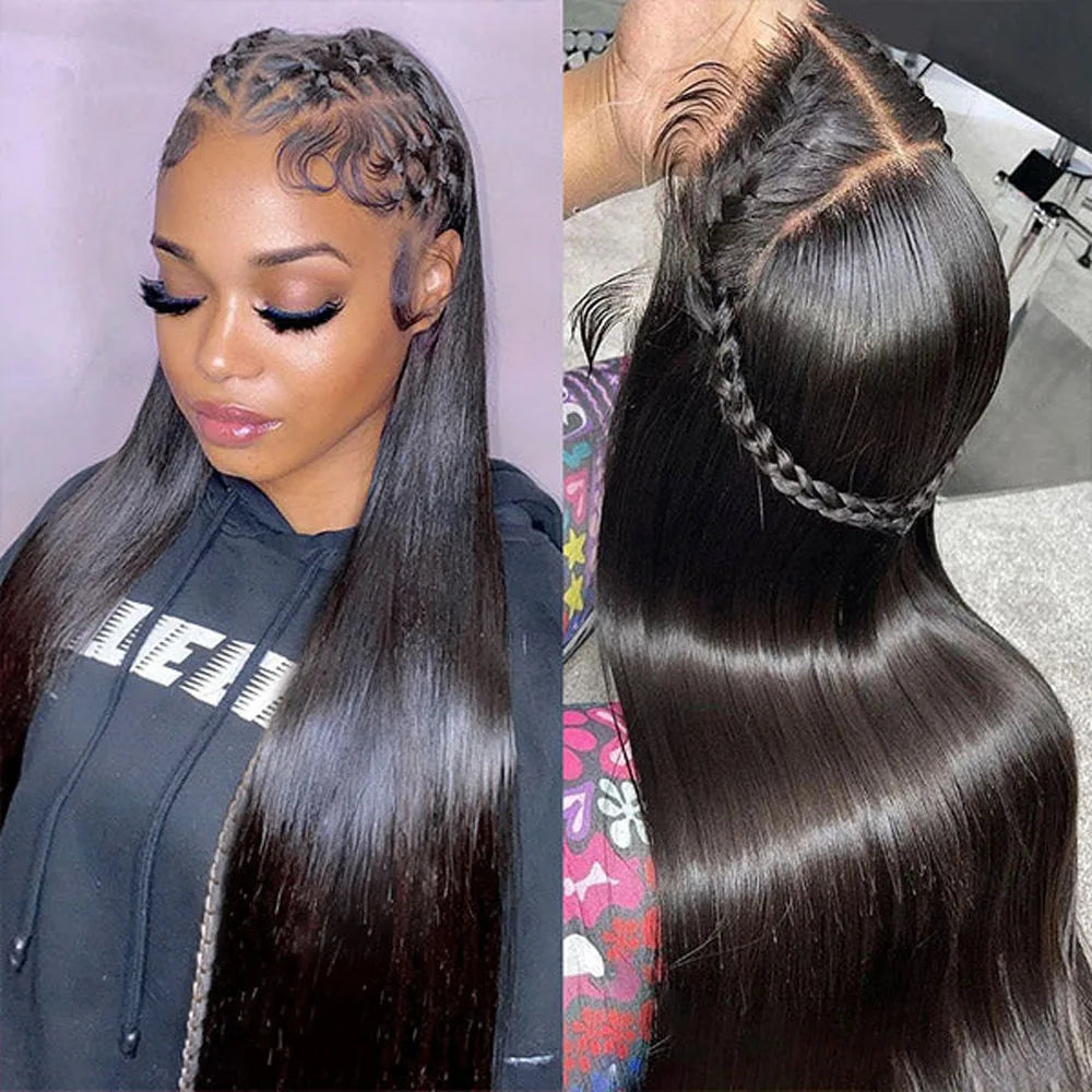 40 Inch Bone Straight Human Hair Wig 13x4 13x6 HD Transparent Lace Wigs Brazilian Full Lace Frontal Wig For Women 250% Density-3