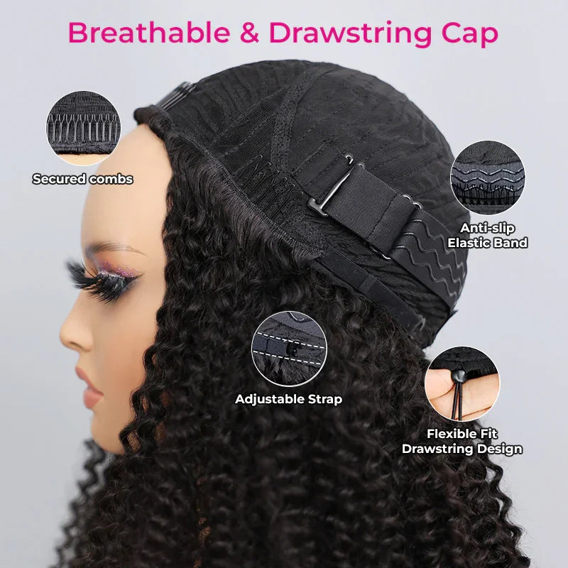 300 Density Burmese Curly Human Hair Wigs For Women 4C Afro Kinky Culry 3 IN 1 Half Wigs Human Hair Wigs 100% Human Hair On Sale-3