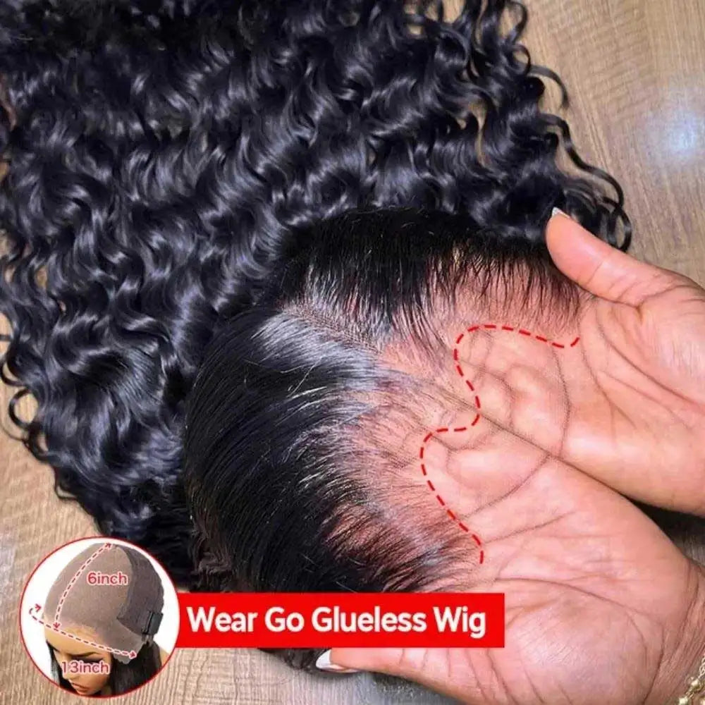 40 42 Inch Glueless Wig Loose Deep Wave Frontal Human Hair Wigs Wear and Go 13x4 13x6 HD Deep Curly Lace Front Human Hair Wigs-0