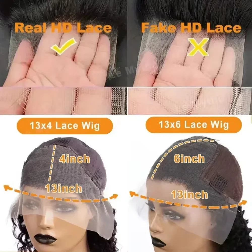 Premium 250 Density Deep Wave Human Hair Wigs 40 Inch Extra Long Natural Bouncy Texture 13x4 13x6 HD Lace Frontal Durable Versatile Women Wigs-4