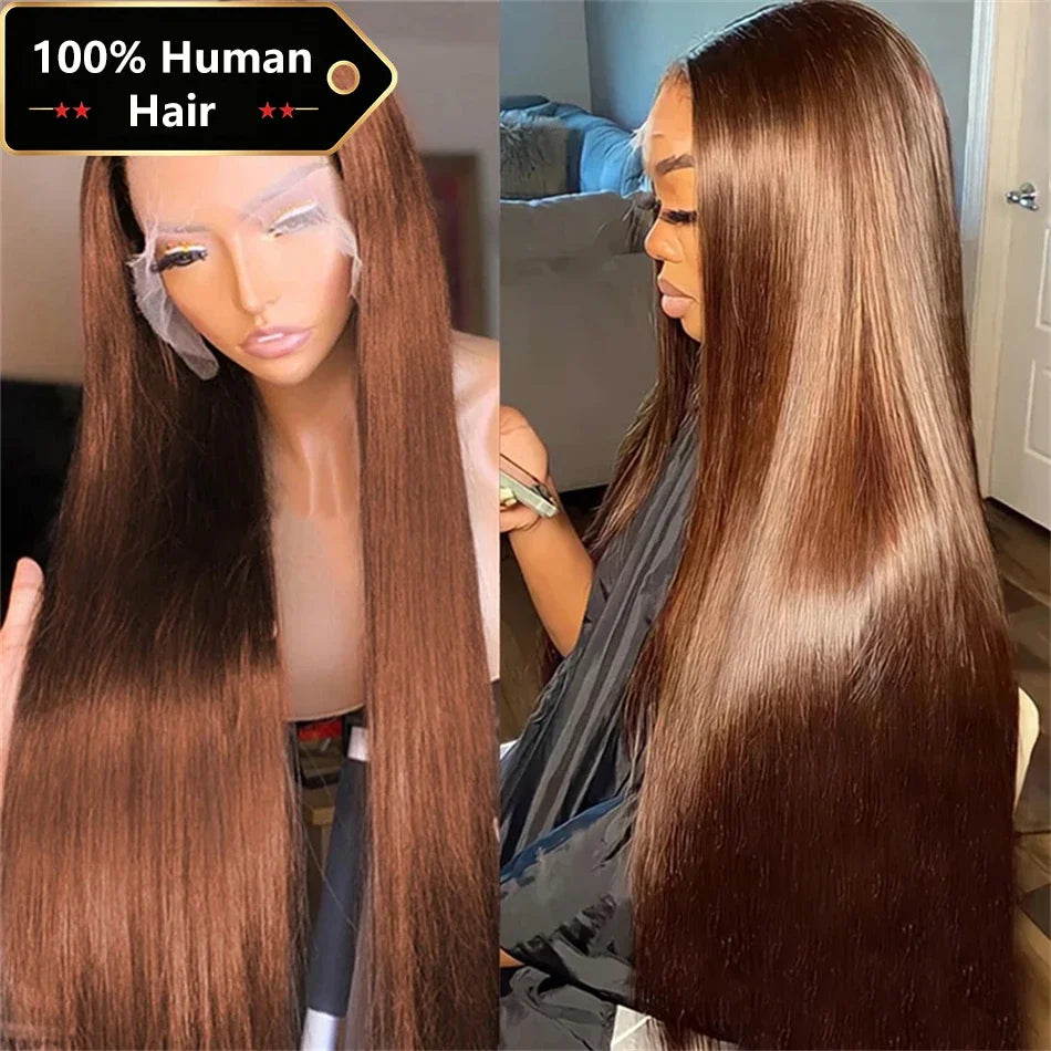 13x4 Chocolate Brown Lace Front Wigs Human Hair For Women 13x6 Hd Straight Lace Frontal Wig 4x4 5x5 Closure Human Hair Wig-0