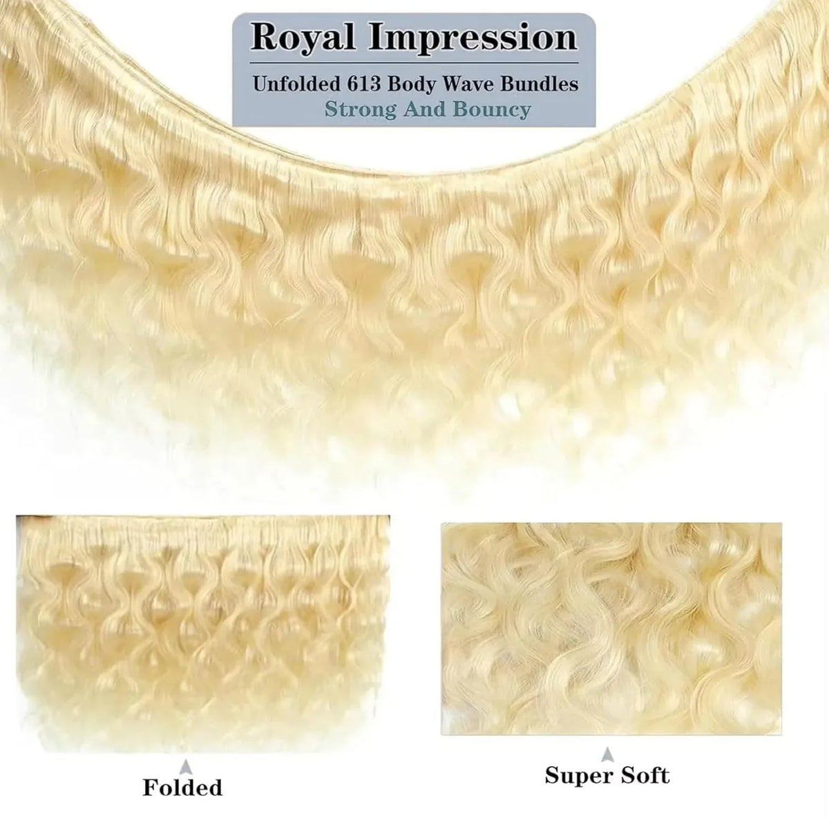 613 Blonde Bundles Body Wave Human Hair 22" 24" 26" 12A  613 Blonde Body Wave Human Hair 3/4 Bundles Unprocessed Virgin Vietnamese Human Hair Bundles-4