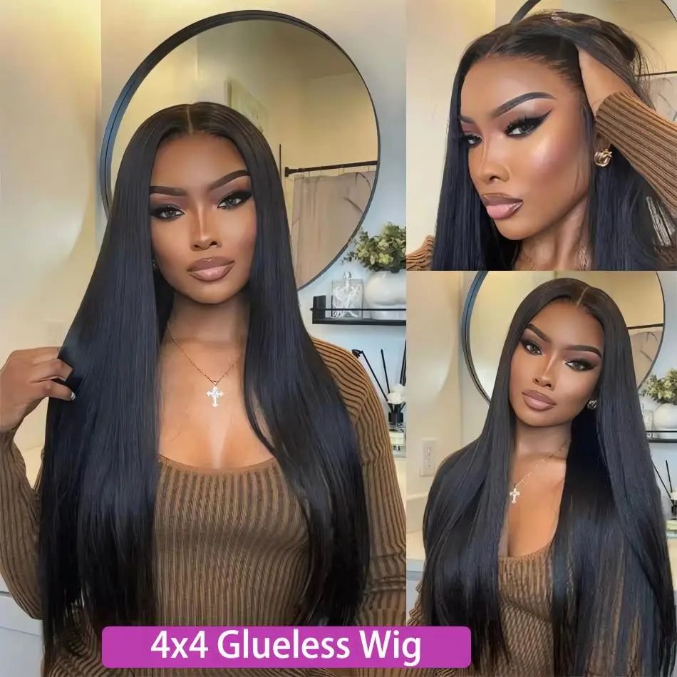 210 Density Glueless Wigs Human Hair Body Wave Lace Front Wigs Human Hair Pre Plucked 4x4 HD Lace Frontal Wigs-6