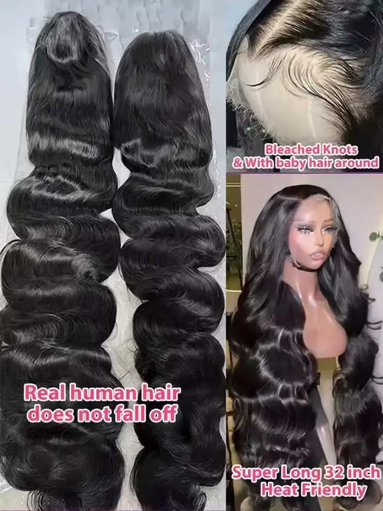 40 42 Inch 250% Wear And Go Glueless Wigs Body Wave Human Hair Wigs 13x4 13X6 Wet and Wavy HD Lace Frontal Wigs For Women-1