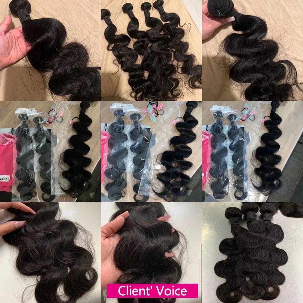 Queenlike 24 24 24 Inch Body Wave Bundles Human Hair 12A Brazilian Raw Hair Weave Bundles 1/3 PCS Human Hair Bundles Extensions-4