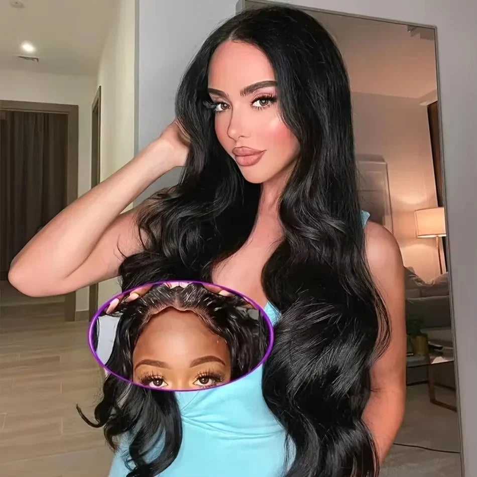 210 Density Glueless Wigs Human Hair Body Wave Lace Front Wigs Human Hair Pre Plucked 4x4 HD Lace Frontal Wigs-3