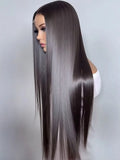 Lace Front Wigs Human Hair 42 Inch 12A Virgin Straight Human Hair Wig 200 Density Soft 13x6 Lace Front Wigs Human Hair Pre Plucked Invisilbe Hairline Glueless HD Frontal Wig Natural Black-0