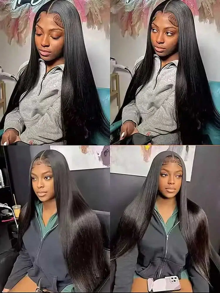 12-42 Inch Bone Straight Human Hair Bundles Brazilian Human Hair Weave Human Hair Long Remy Hair Extension Natural Black-4