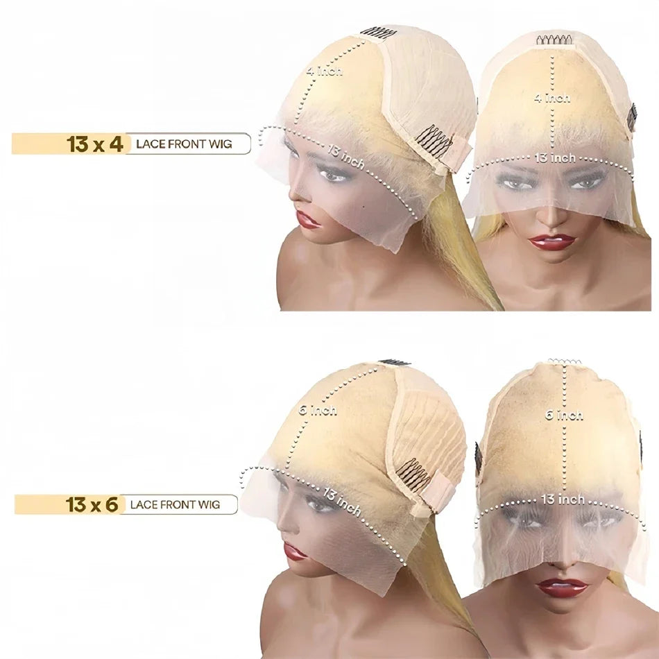 40Inch Straight Blonde 613 Blonde Human Hair Lace Frontal Wig 13x6 Transparent Blonde Lace Front Wigs Pre Plucked Human Hair Wig-2