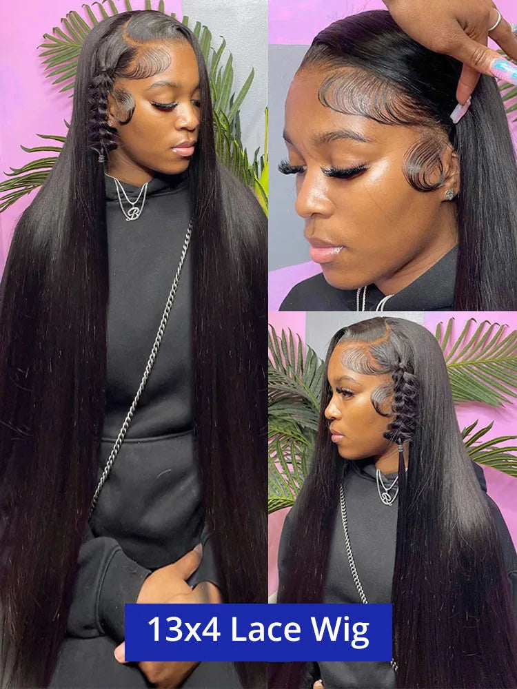 40 Inch Bone Straight Human Hair Wig 13x4 13x6 HD Transparent Lace Wigs Brazilian Full Lace Frontal Wig For Women 300% Density-2