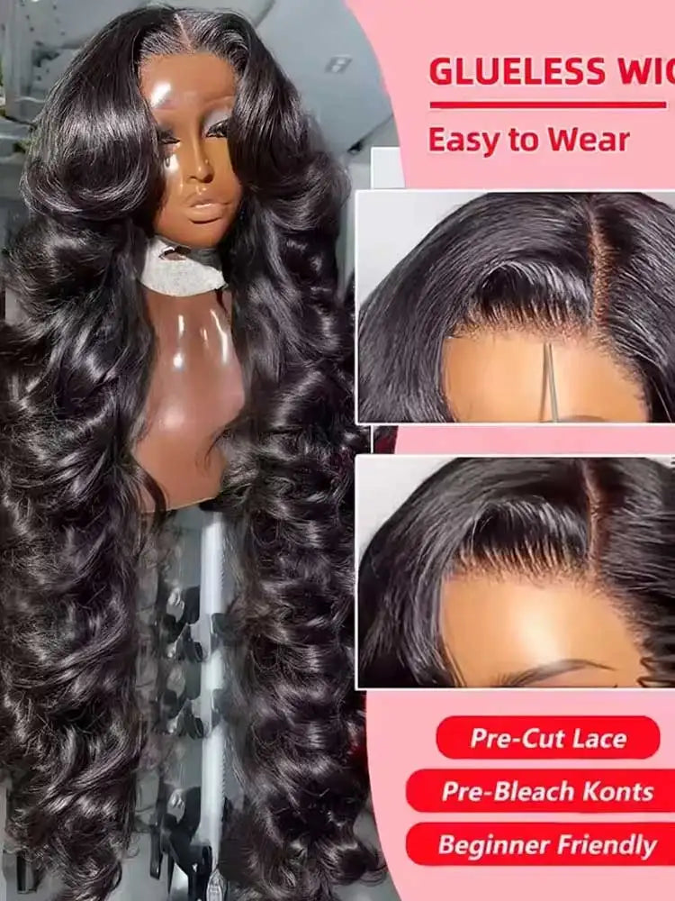 40 42 Inch 250% Wear And Go Glueless Wigs Body Wave Human Hair Wigs 13x4 13X6 Wet and Wavy HD Lace Frontal Wigs For Women-3