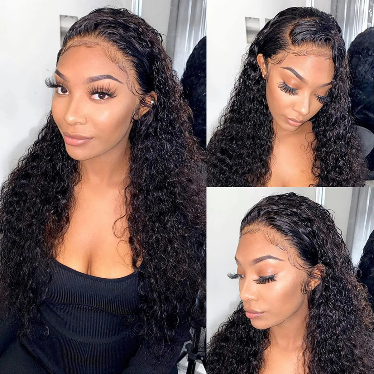13x4 Deep Wave Lace Front Wig Human Hair 13x6 HD Lace Frontal Wig with Baby Hair Brazilian 180% Density Pre Plucked Glueless Wig-0